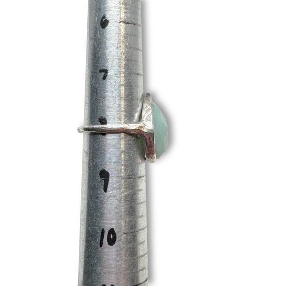 Milky Aquamarine Sterling Silver Teardrop Ring Size 8 Gemstone Jewelry - Picture 5 of 12